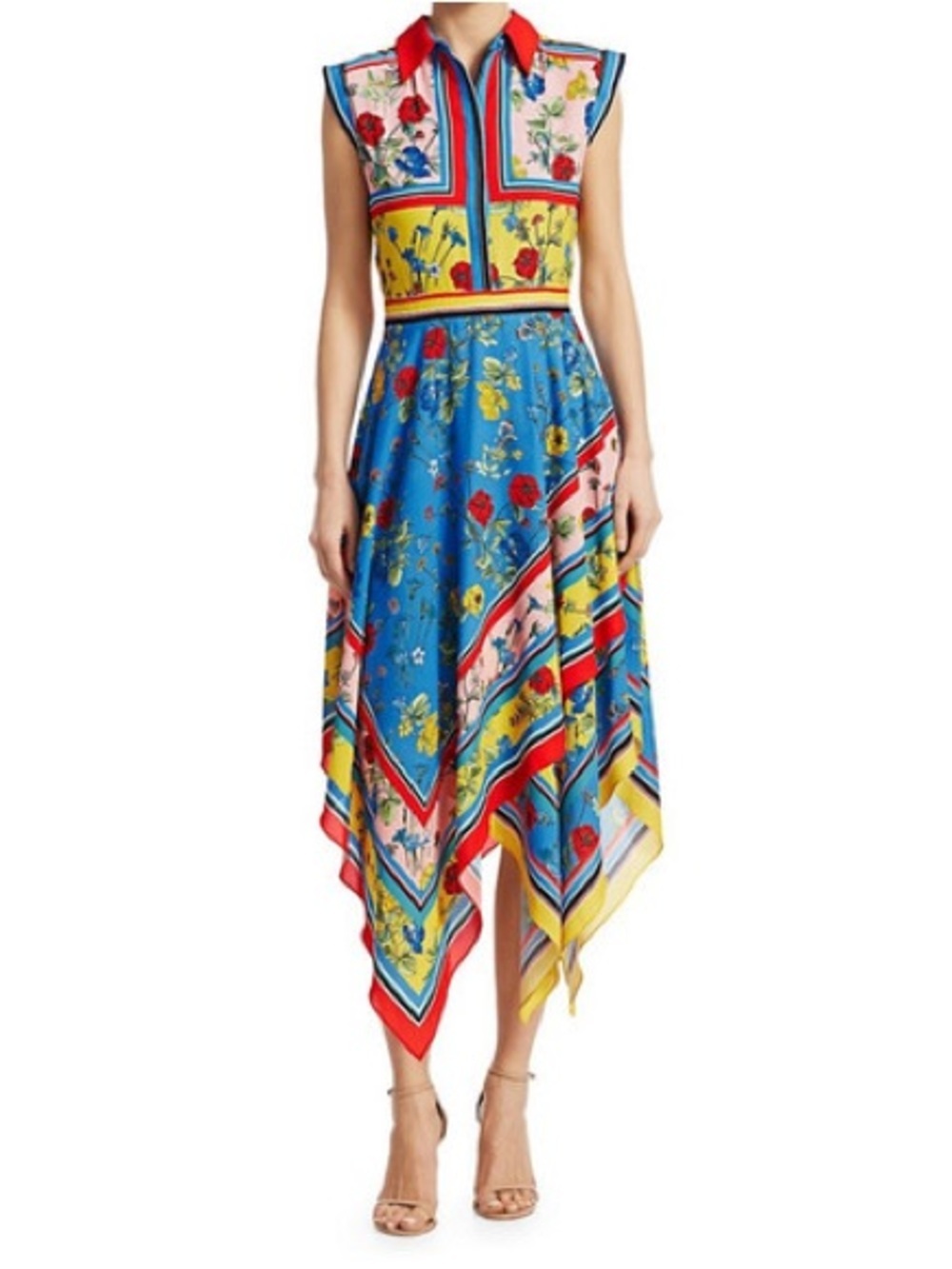 Alice + Olivia “Farrah” handkerchief midi collared shirt dress 4 - Picture 6 of 9